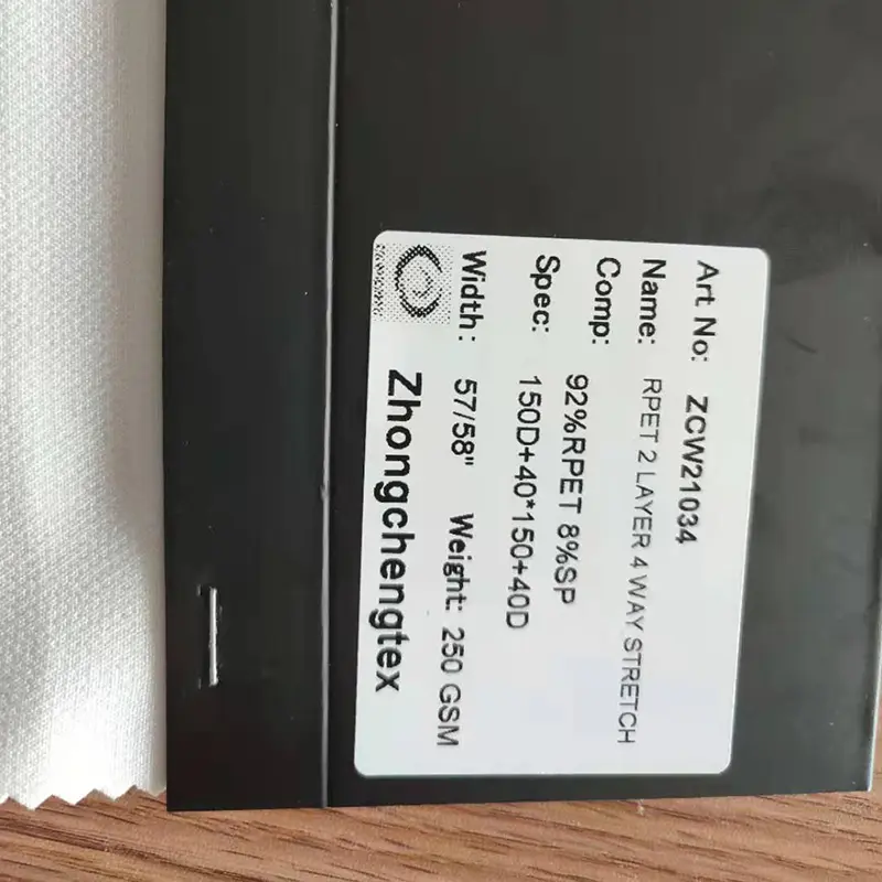 High Quality 92% Recycled 8% Spandex Fabric Recycled Sustainable Stretch Fabric