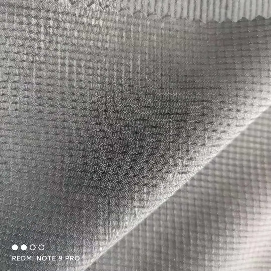 Whole Sale 88% Recycled Polyester 12%Spandex Ribstops Fabric 4 Way Spandex Recycle Eco-Friendly Fabric